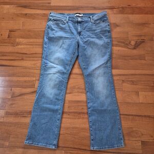 WOMENS LEVI STRAUSS CO CLASSIC BOOTCUT BLUE DENIM STRETCH JEAN SZ 18W MED